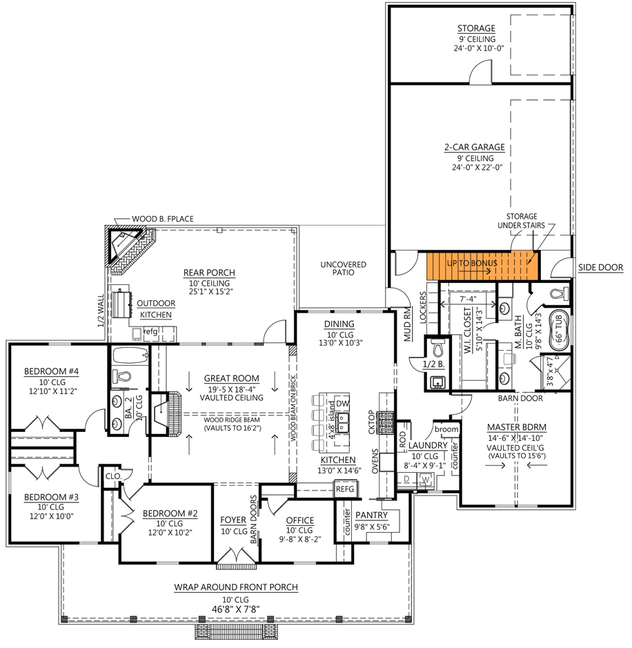 Bonus Room Option - Main Floor Stairs (+$295)