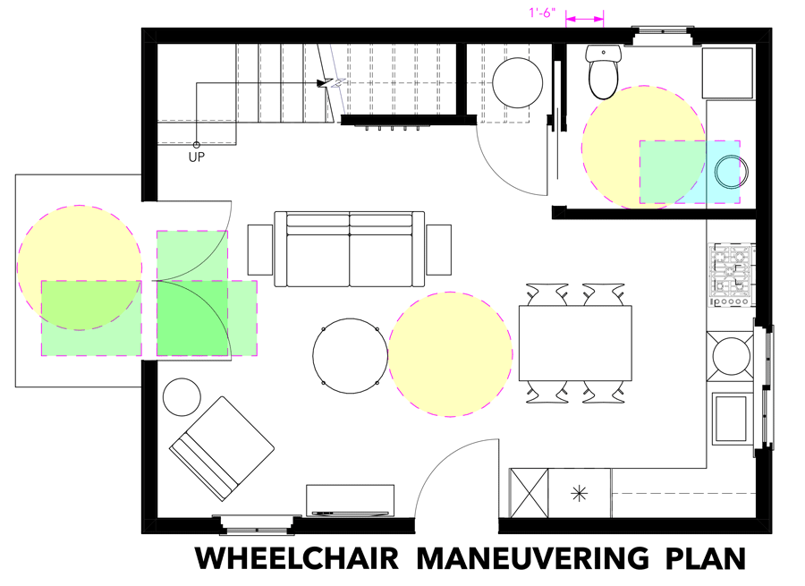 Main Level - Wheelchair Maneuvering Plan