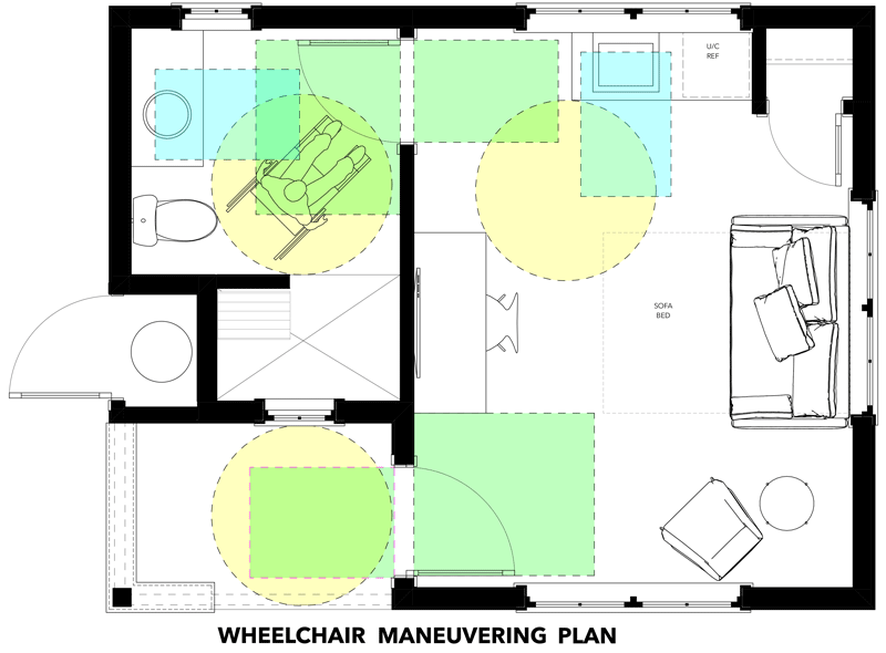 Main Level - Wheelchair Maneuvering Plan