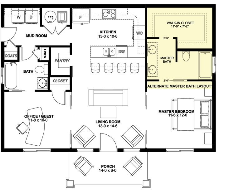 Alternate Master Bathroom Layout