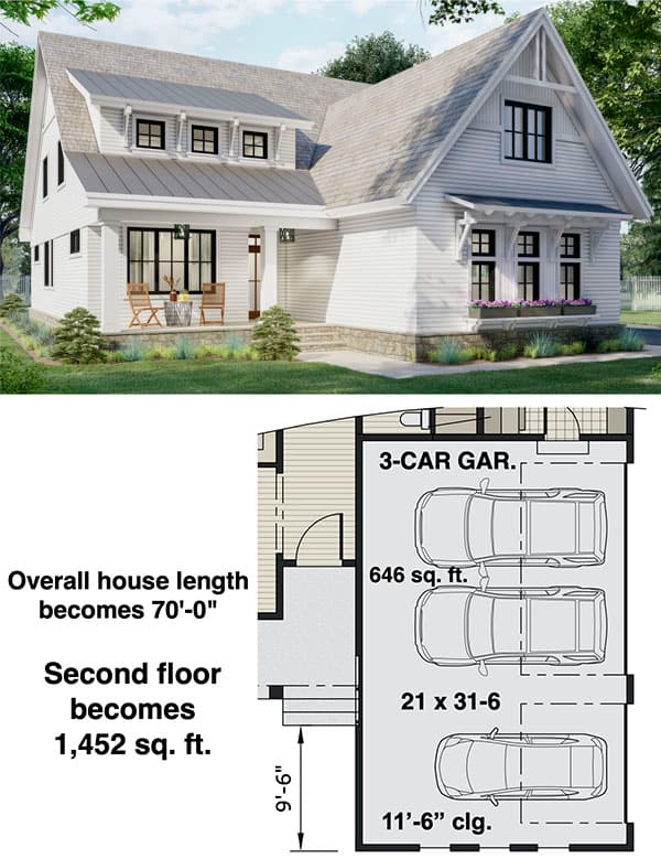 3-Car Side Garage Option