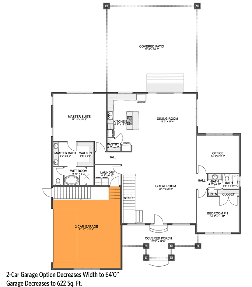 2-Car Side Garage Option (+$300)