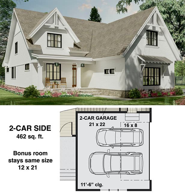 2-Car Side Garage Option