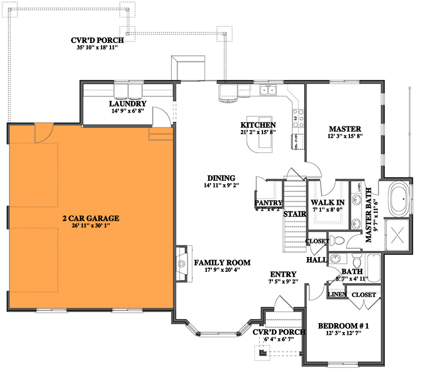 2-Car Side Garage Option (+$300)