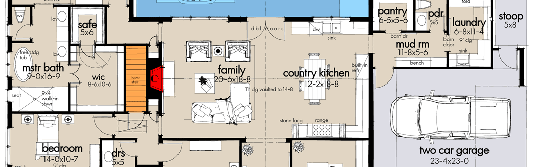 2x6 Wood Framed Version - Basement Stair Location