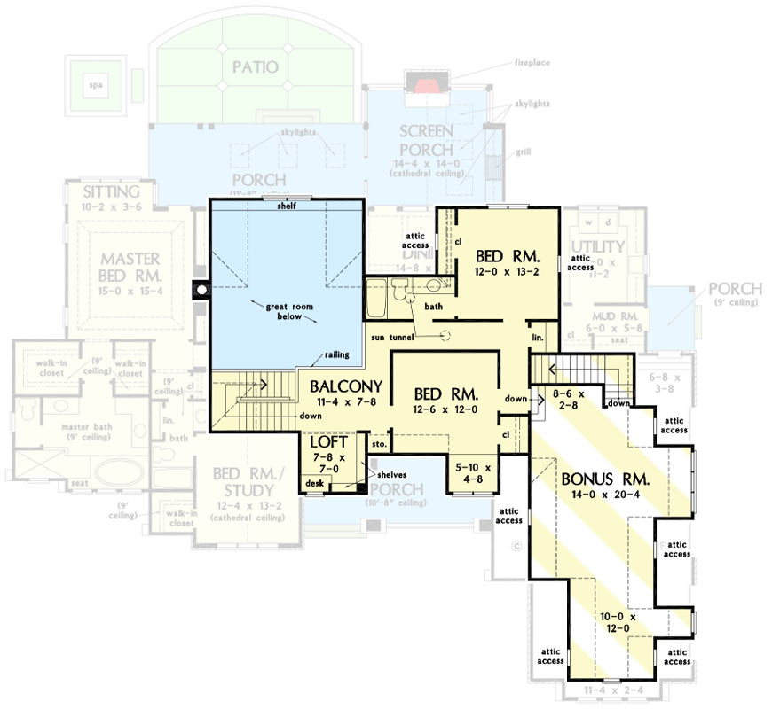Second Floor with Bonus Room