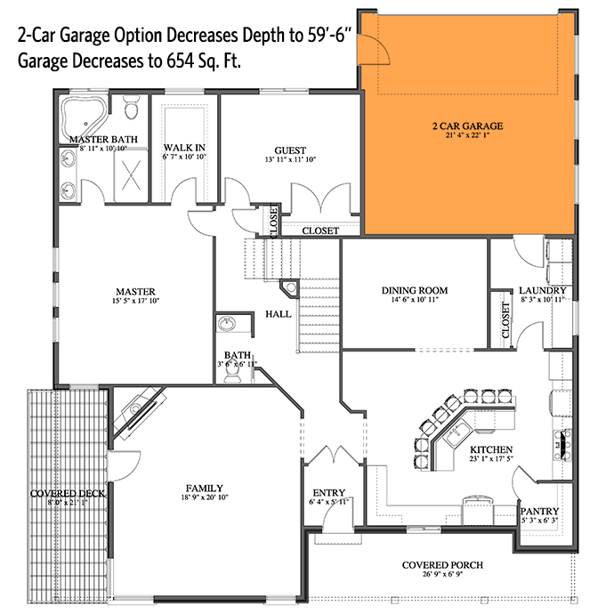 2-Car Rear Garage Option (+$300)