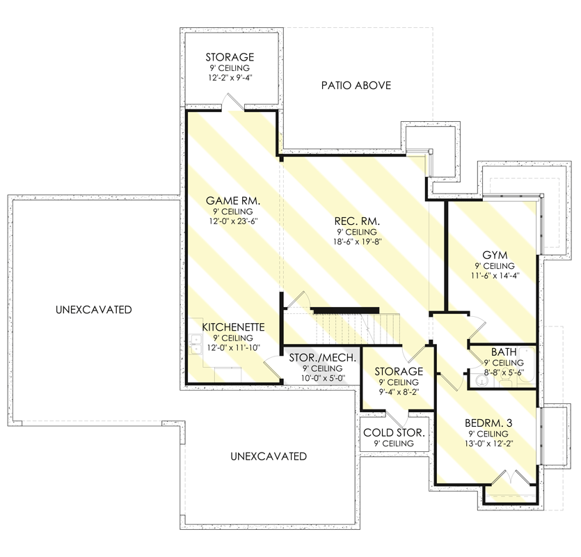 Optionally Finished Basement