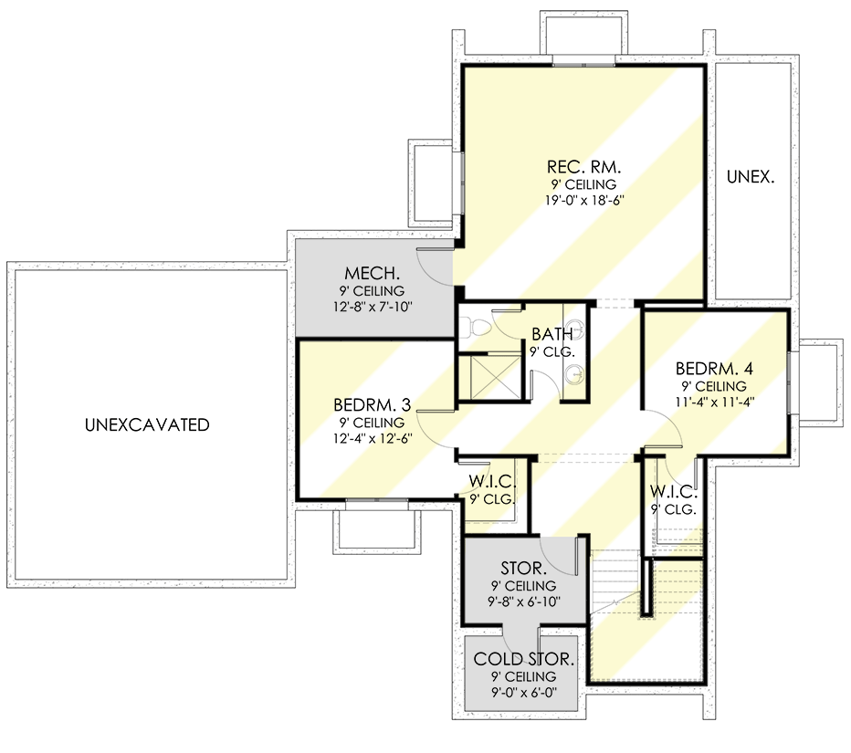 Optionally Finished Basement