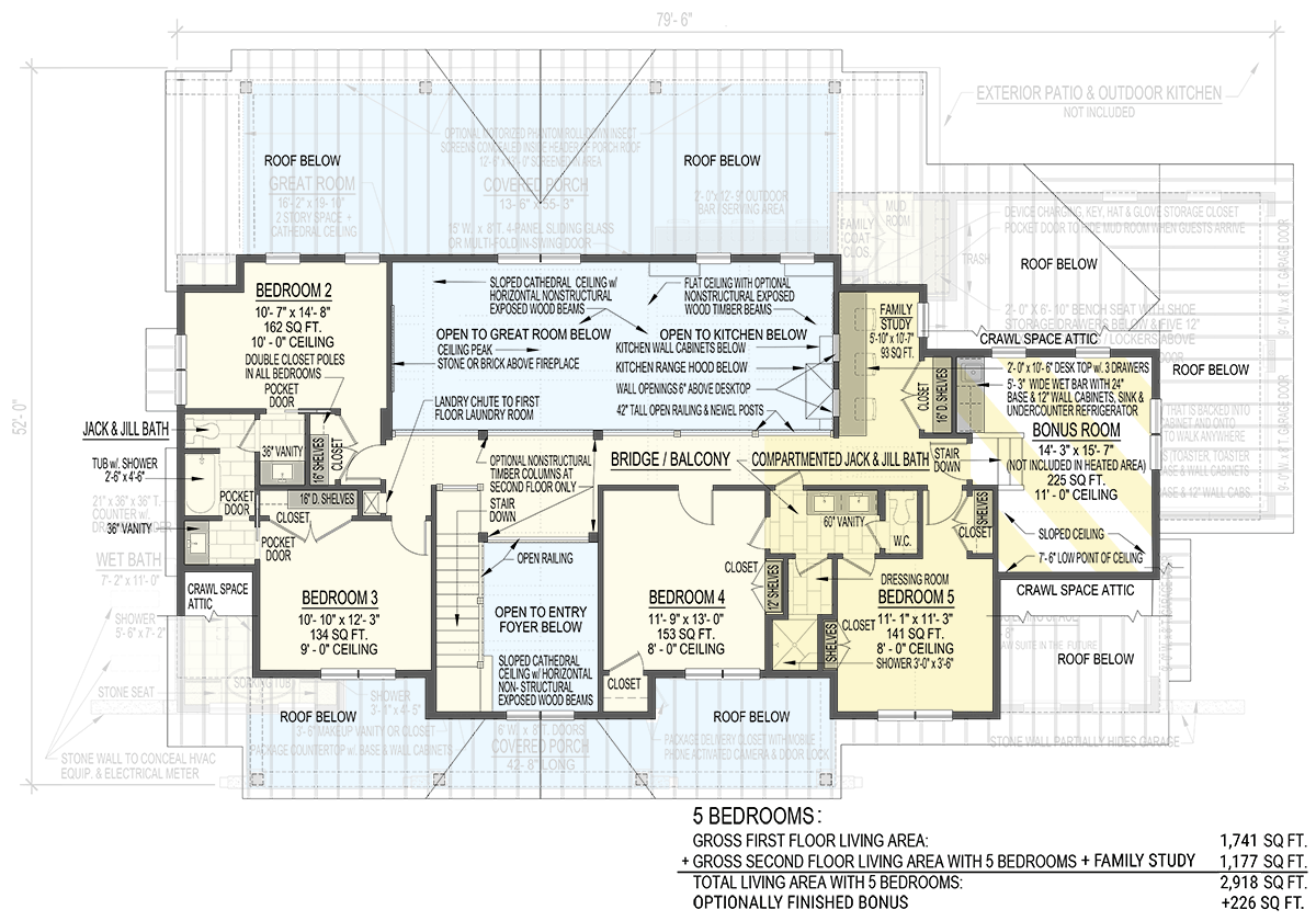 Second Floor: 5 Bedroom Option (included)