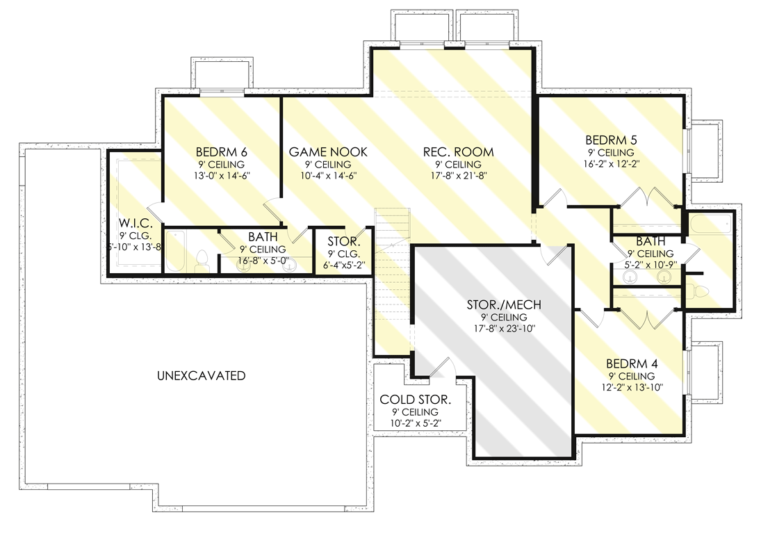 Optionally Finished Basement