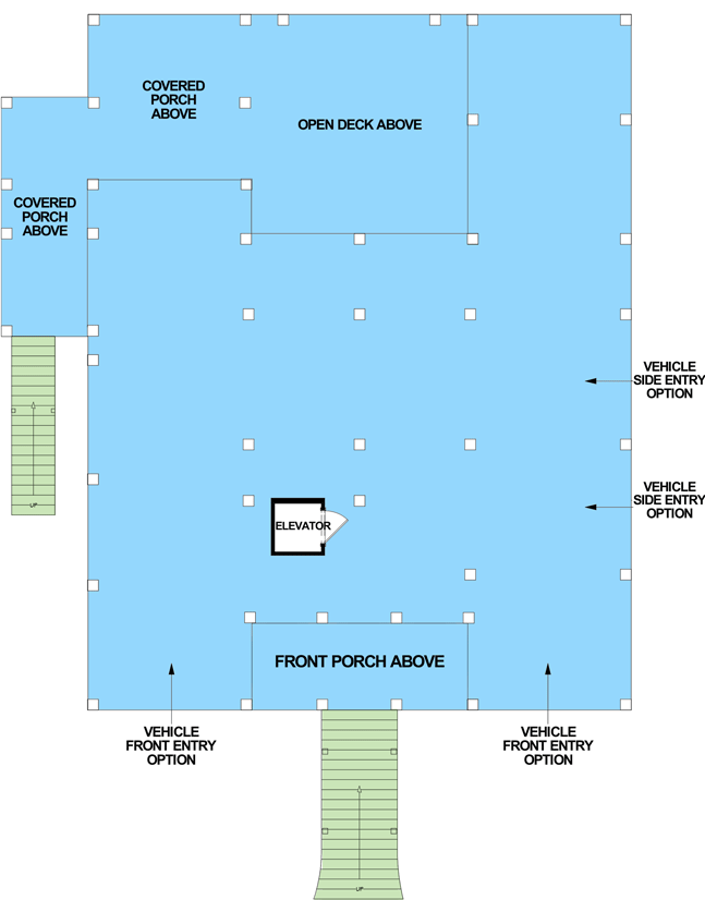 Ground Level (piling placement finalized by engineer locally