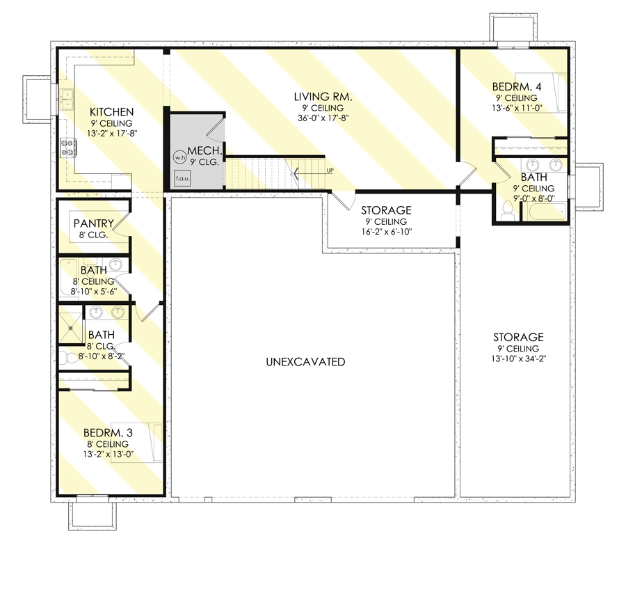 Optionally Finished Basement Foundation
