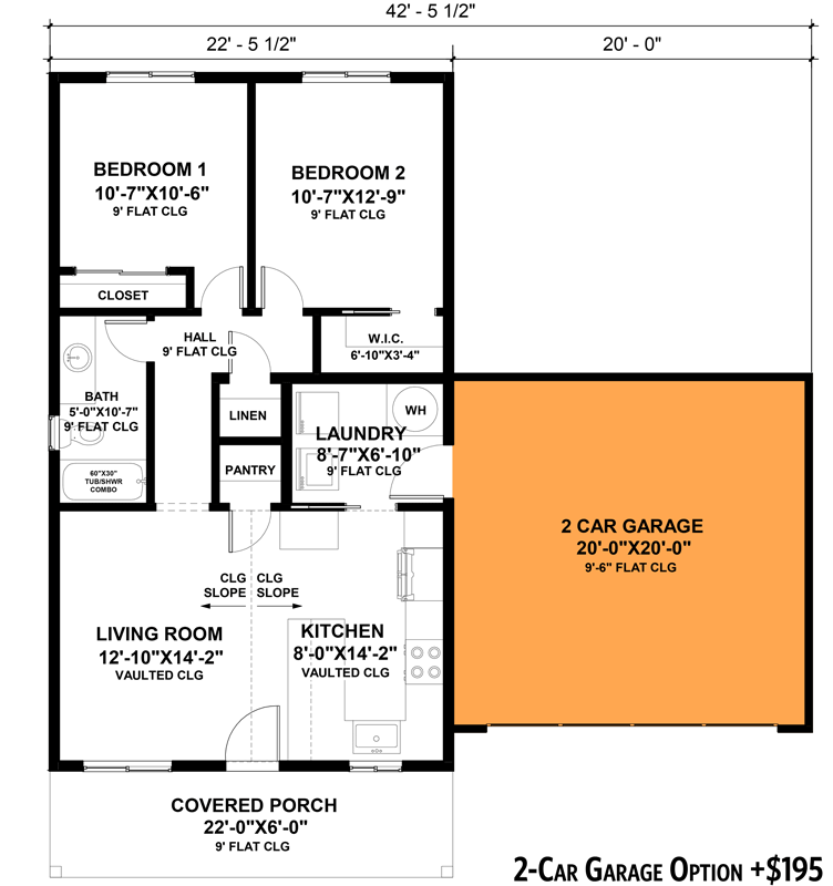 2-Car Garage Option (+$195)