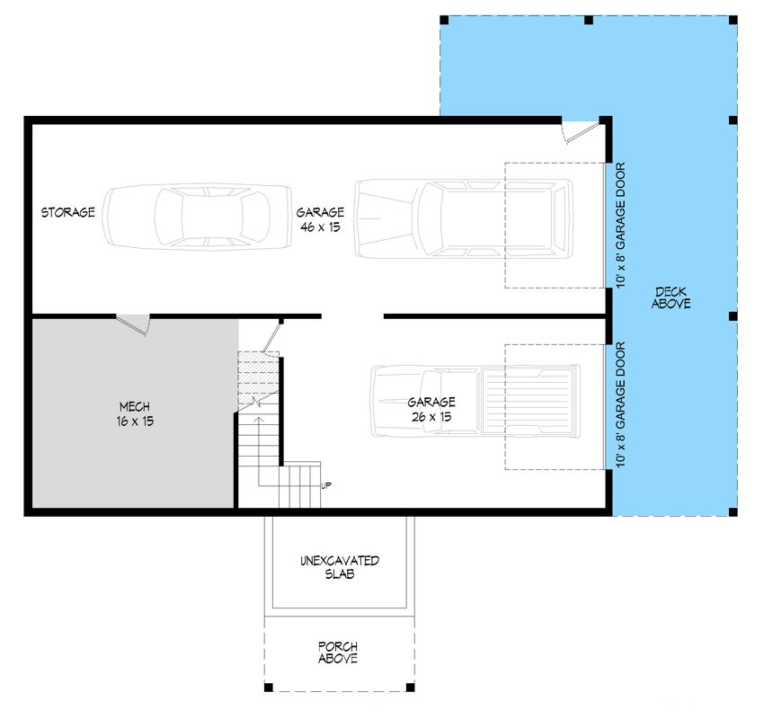 Lower Level Drive-Under Garage