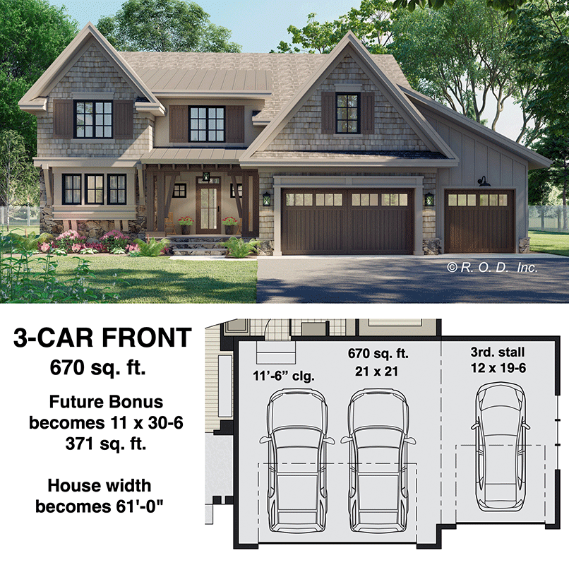 Main Level - Optional 3-Car Side Garage