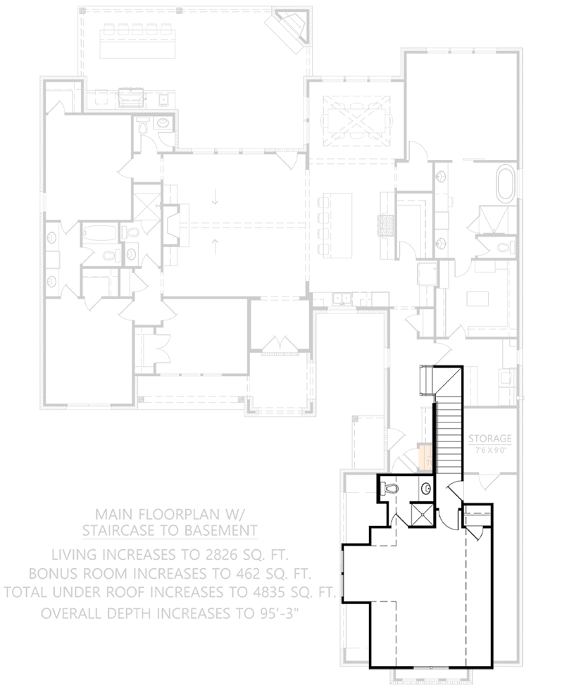 Bonus Room w/ Basement Stairs Location