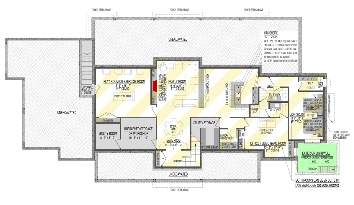Finished Basement Lower Level Layout Option ($Paid Option)