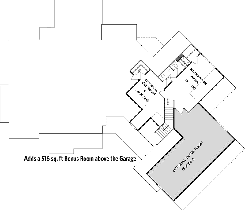 Bonus Room for Side Load Garage Option 