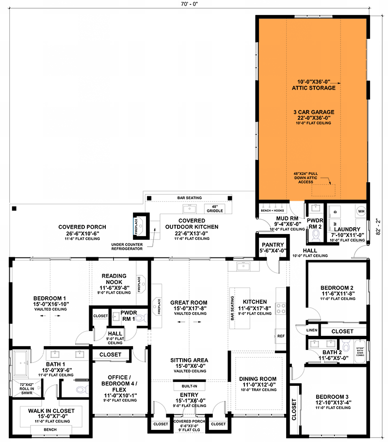 Optional 3 Car Side Garage (+$295)