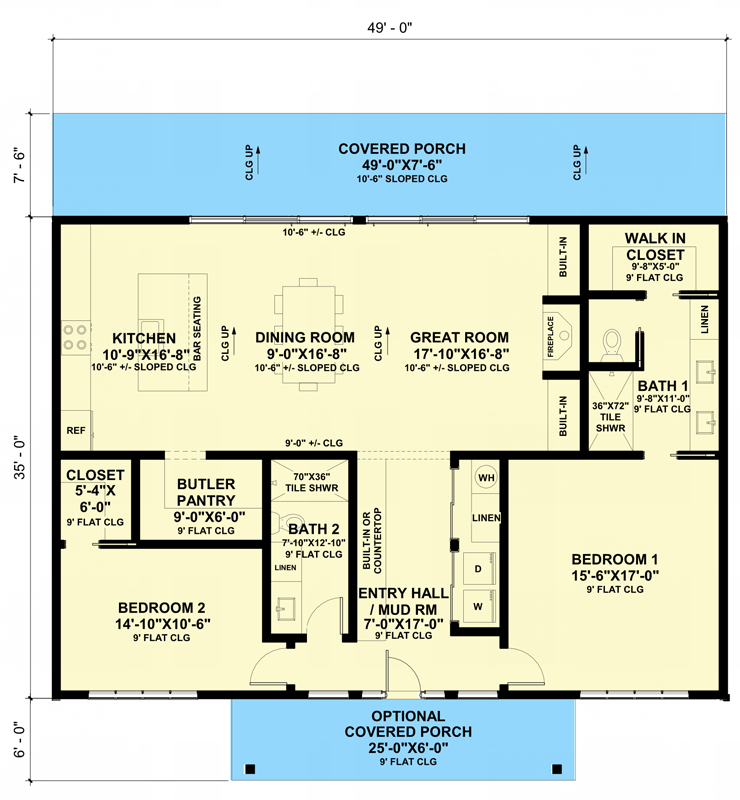 Main Level - Slab/Crawl Version
