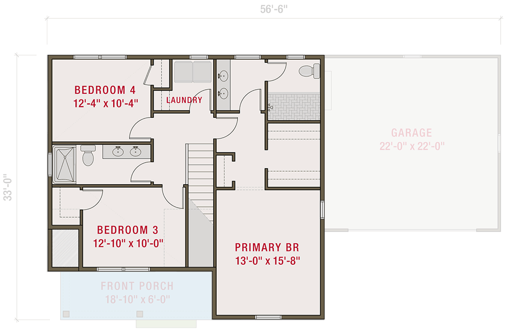 Second Level - Optional Laundry Upstairs