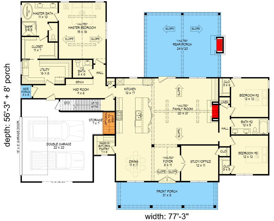 Main Level - Standard (Showing Optional Basement Stairs)