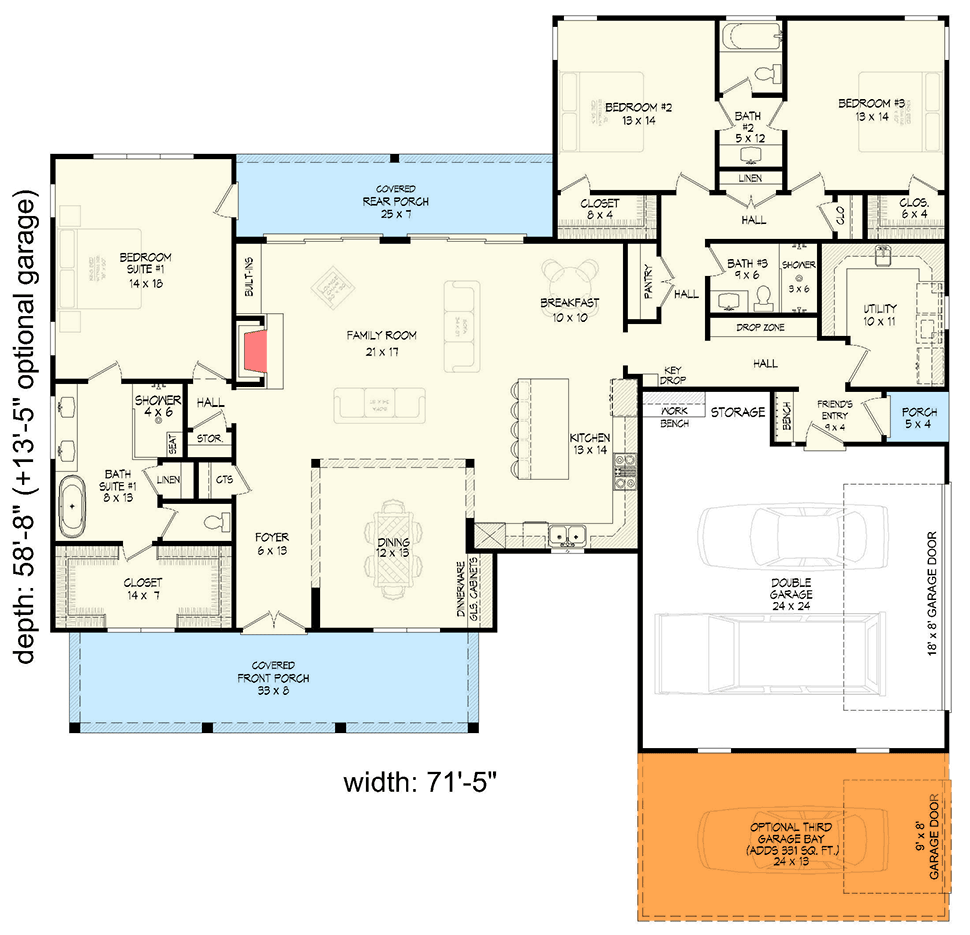 Main Level - 3-Car Garage Option ($300)