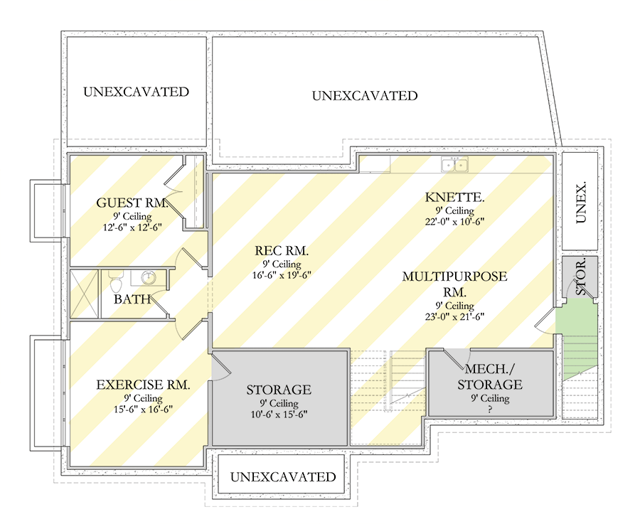 Optionally Finished Lower Level Basement