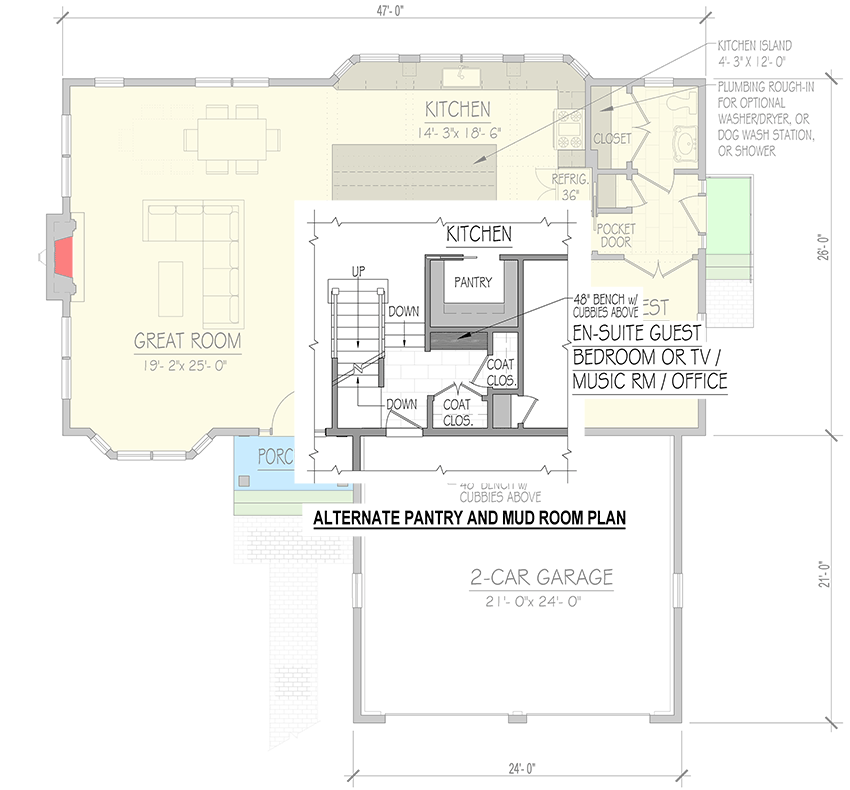 Alternate Pantry and Mud Room Layout