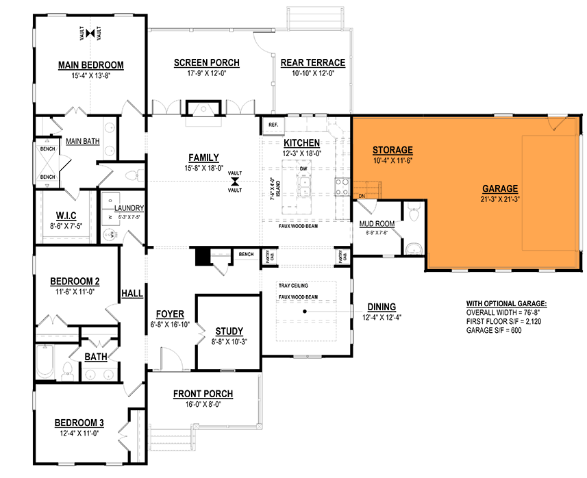 Optional 2-Car Side Garage (+$350)