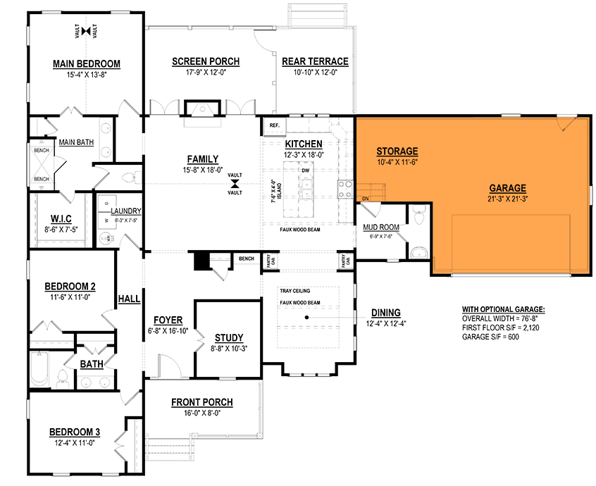 Optional 2-Car Front Garage (+$350)