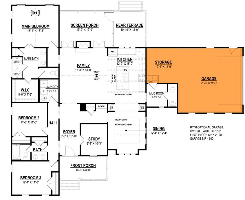 Optional 2-Car Side Garage (+$350)