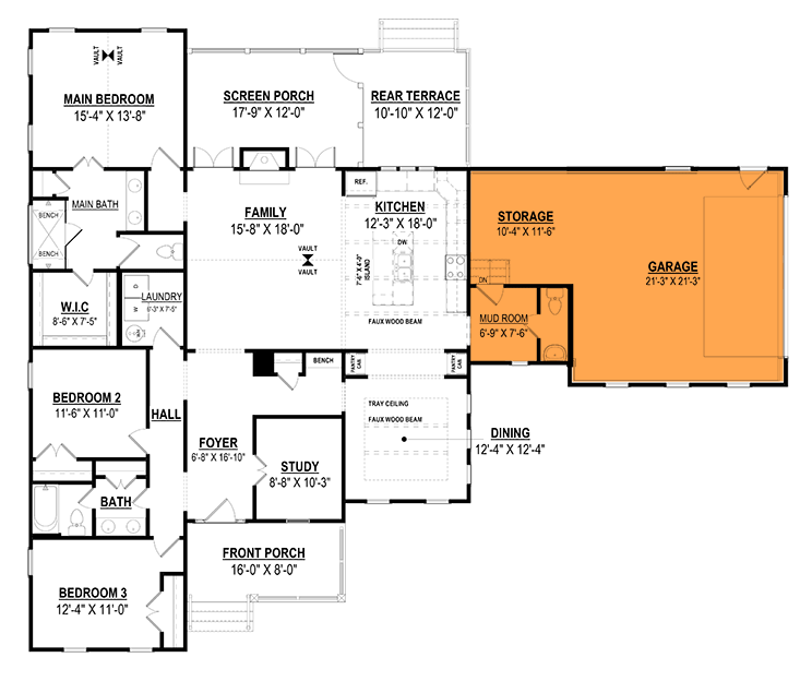 Optional 2-Car Side Garage (+$350)