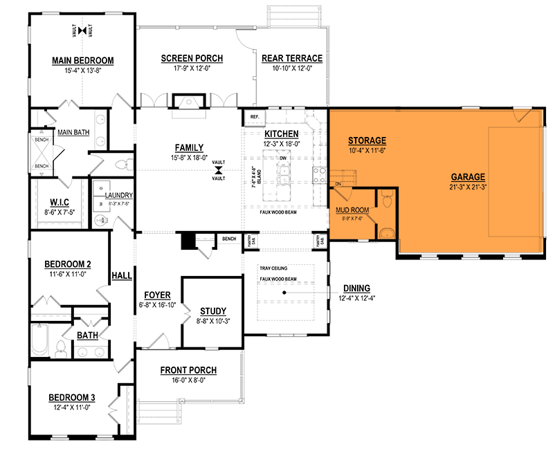 Optional 2-Car Side Garage (+$350)