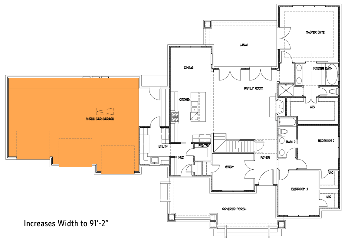 Main Level - 3-Car Garage Option ($ Paid Option)