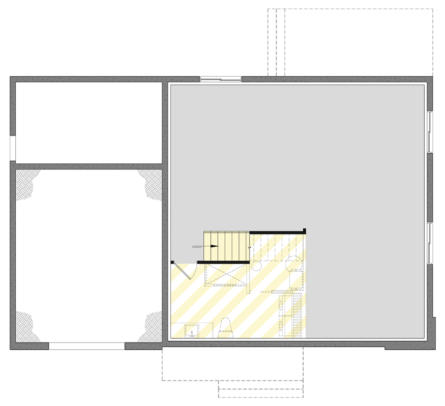 Unfinished Lower Basement Level