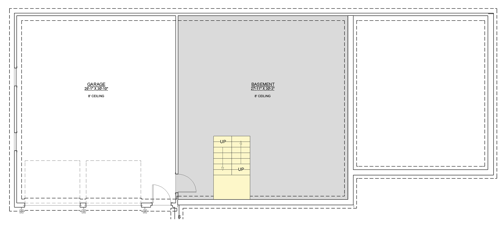 Drive Under Garage with Unfinished Basement 