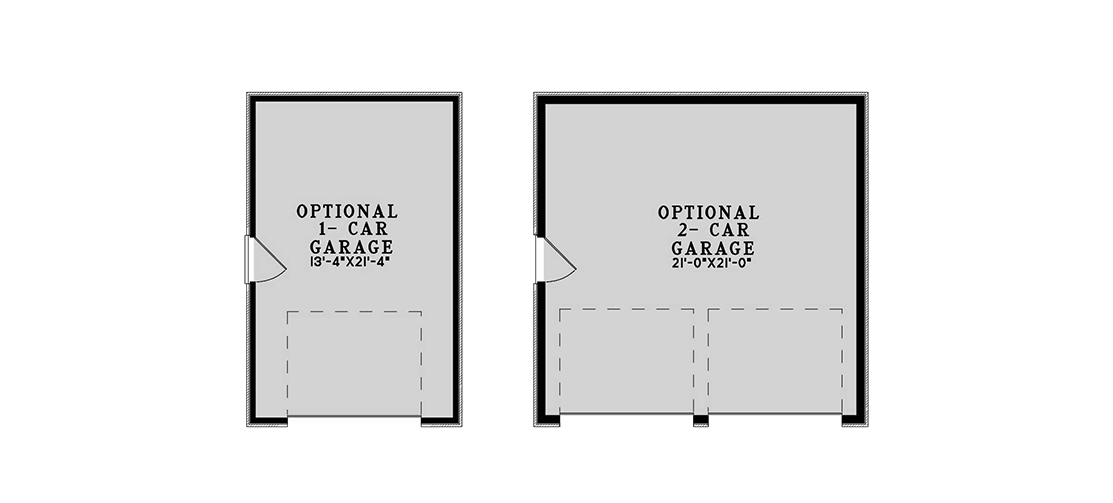Optional 1-Car or 2-Car Garage