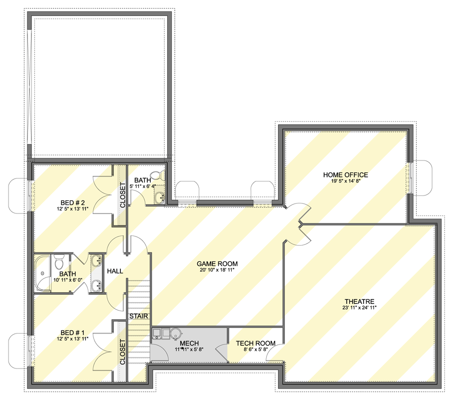 Optionally Finished Basement