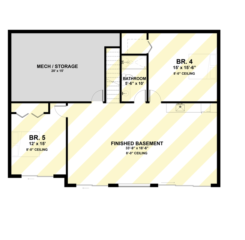 Optionally Finished Basement