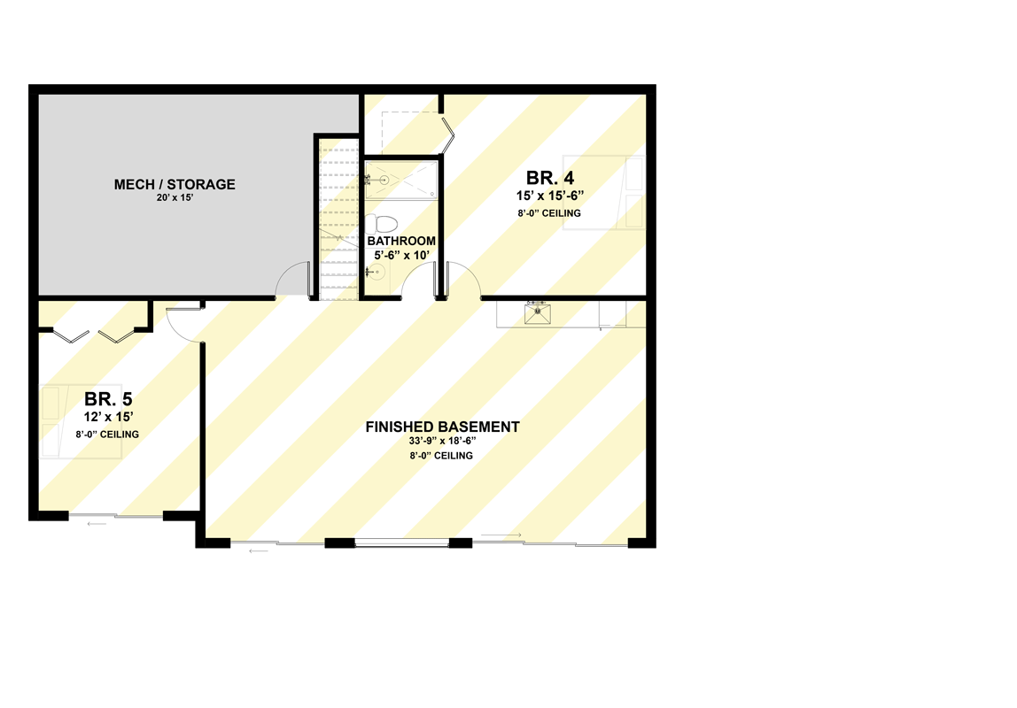Optionally Finished Basement