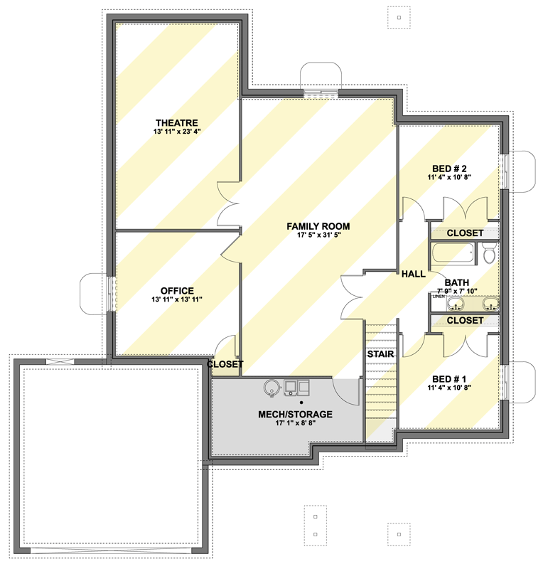 Optionally Finished Basement