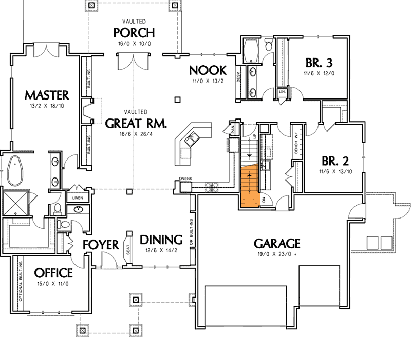 Basement stair location
