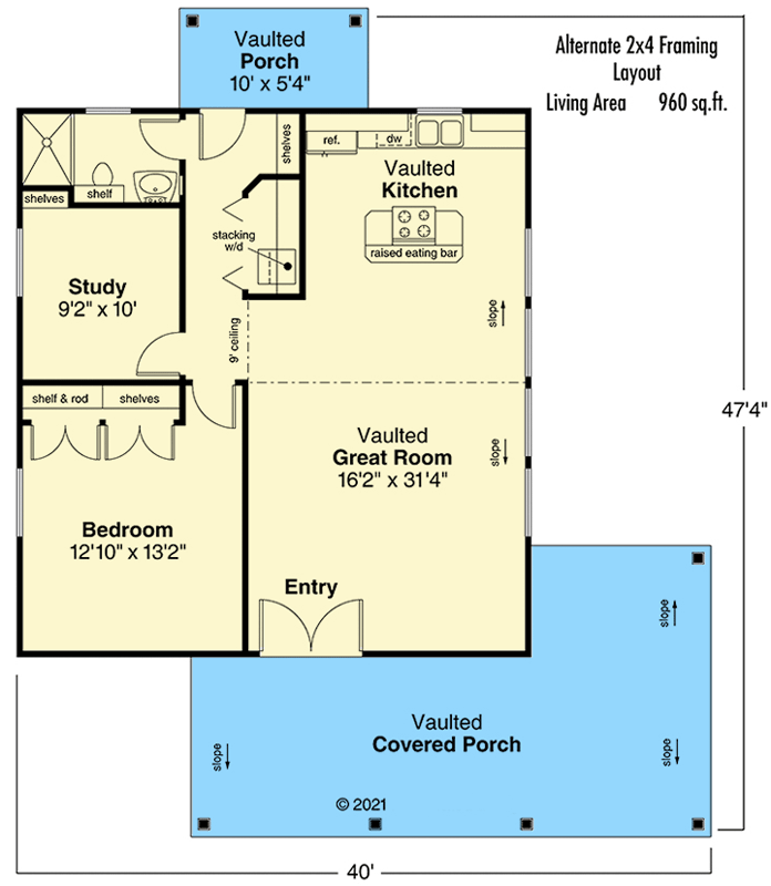 Main Level - 2x4 Exterior Wall Version