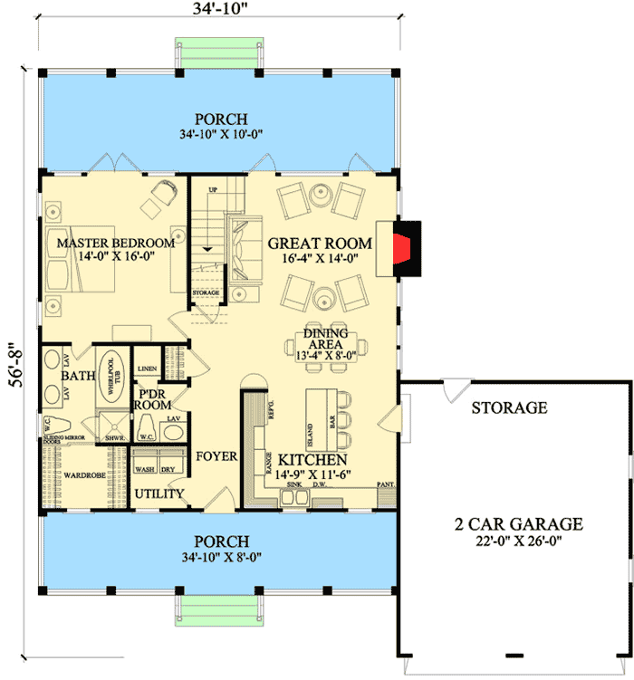 Cottage With Porches Front and Back - 32565WP | Architectural Designs ...
