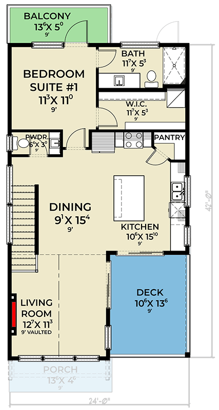 Stylish 2-Bedroom Contemporary House Plan with Spacious Deck and ...