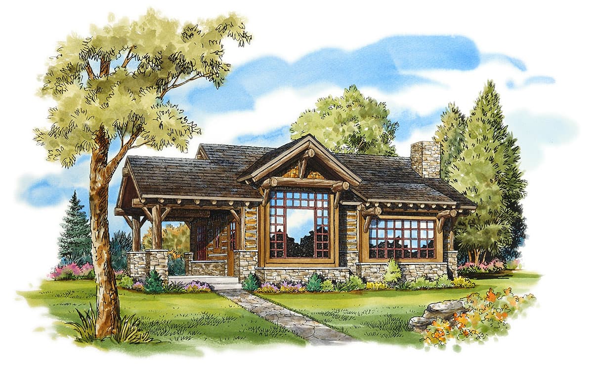 Plan 11529KN: Weekend Mountain Escape - Image #20 - Cabin, Cottage, Log Cabin, Mountain, Rustic, Vacation
