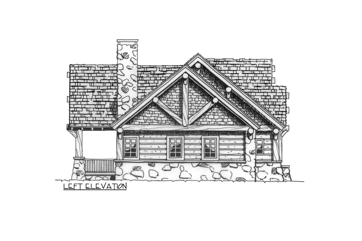 Plan 11542KN: 3-Bed Cottage House Plan with Vaulted Master Bedroom - 1416 Sq Ft - Image #6 - Cabin, Cottage, Craftsman, Mountain, Rustic, Vacation
