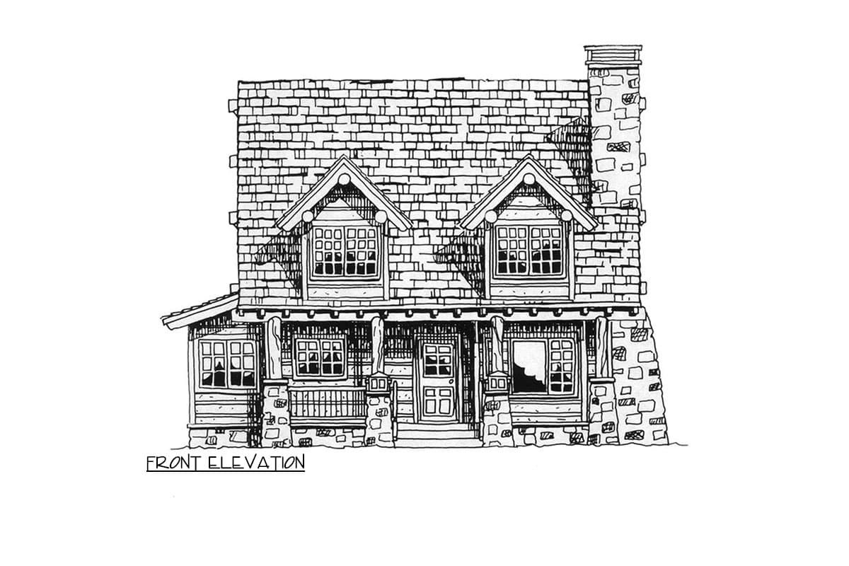 Plan 11549KN: Rustic Cottage House Plan with Home Office - 1362 Sq Ft - Image #16 - Cabin, Cottage, Country, Craftsman, Log Cabin, Mountain, Rustic, Vacation